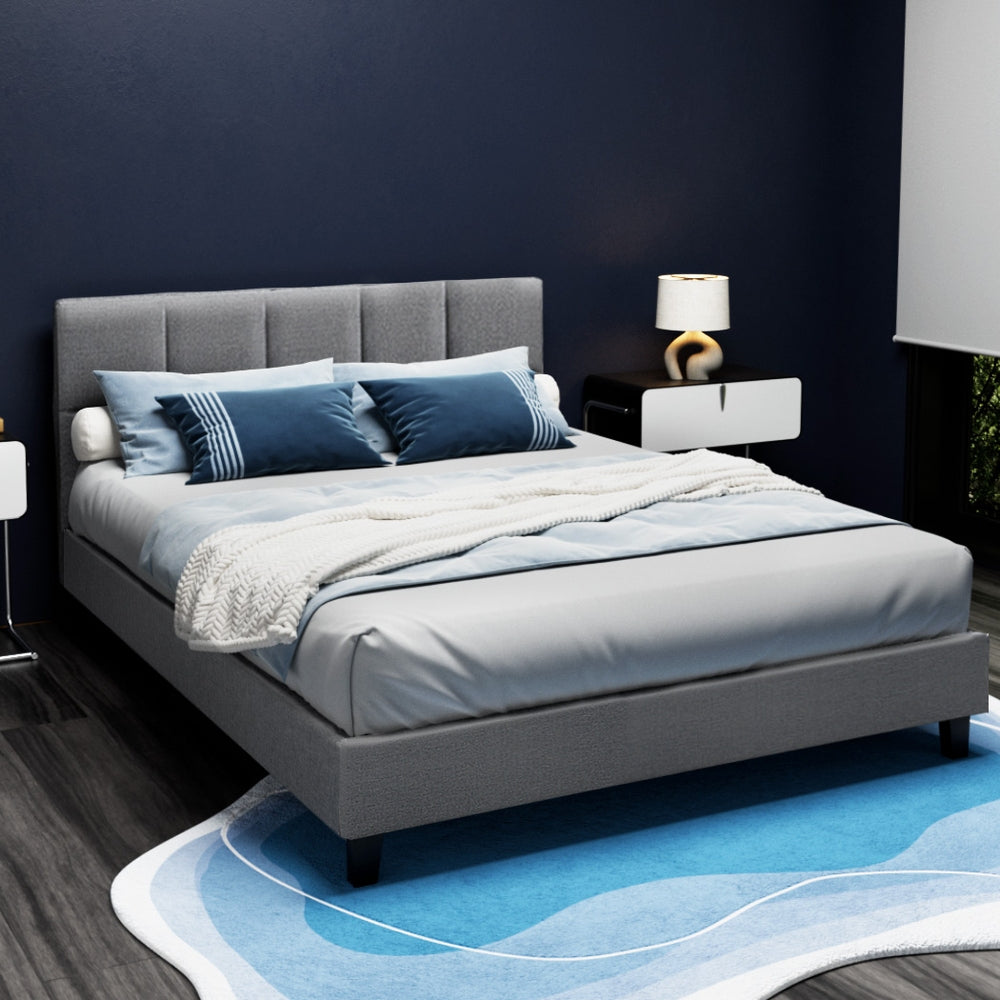 Lecco Queen Bed Frame, Grey
