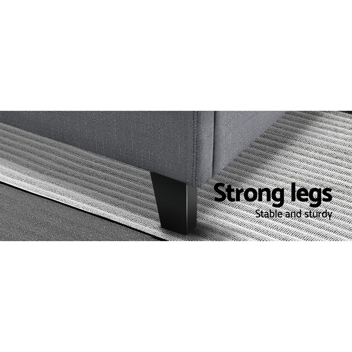 Lecco Queen Bed Frame, Grey
