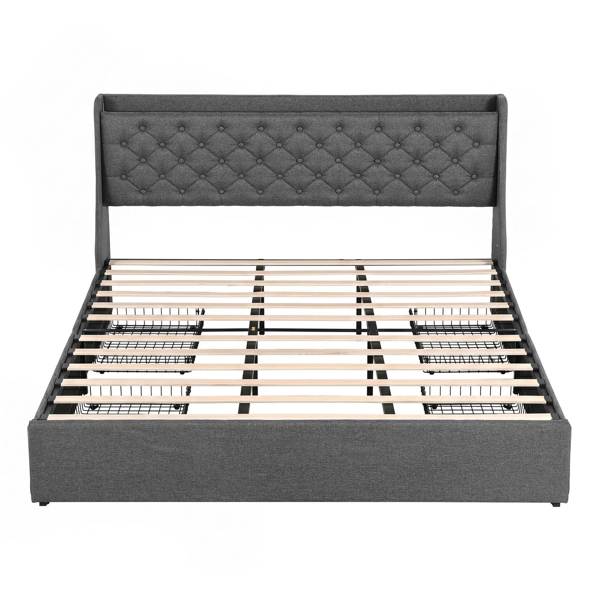 Viareggio King Storage Bed Frame, Charcoal