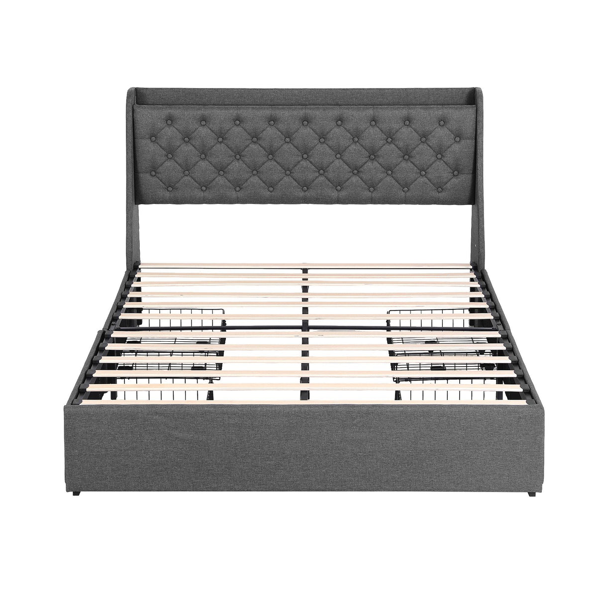 Viareggio Queen Storage Bed Frame, Charcoal