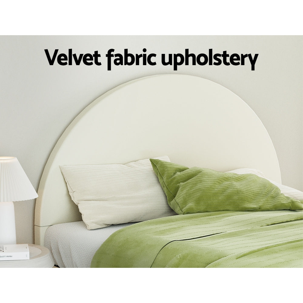 Artiss Ella Queen Size Cream Velvet Bed Frame