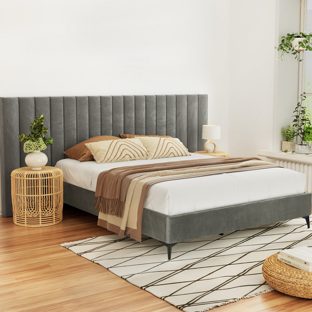 Artiss Lott Velvet Queen Bed Frame
