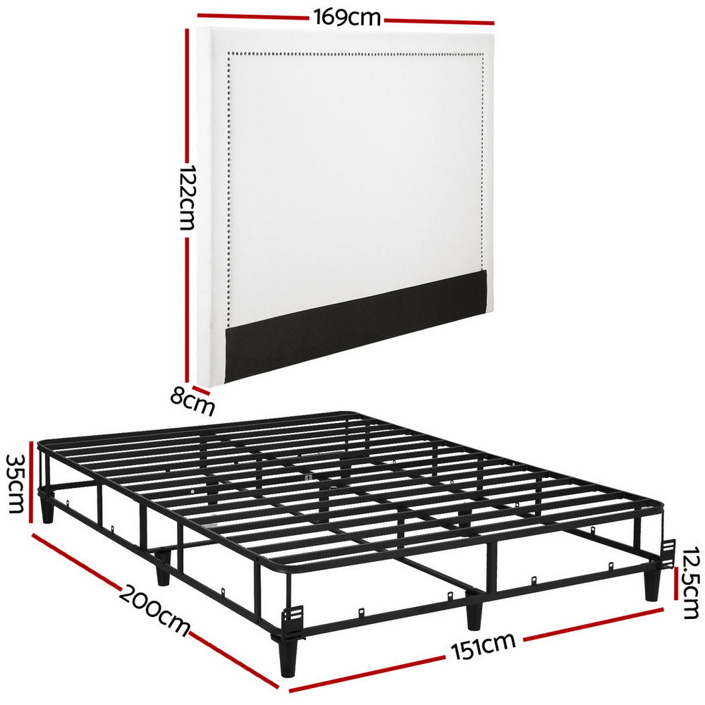 Malmo Queen Metal Platform Bed, Grey, view 2