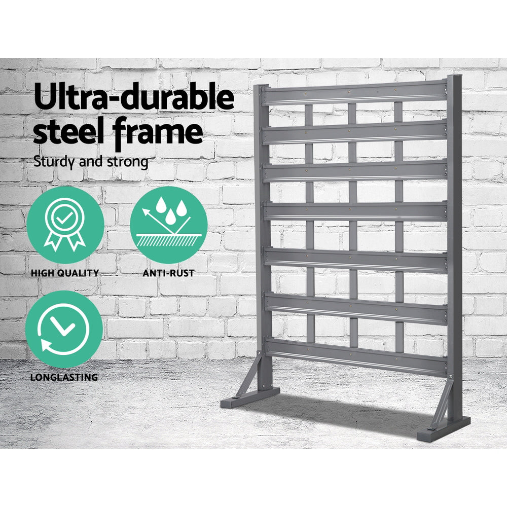 47 bin free standing storage rack in grey and blue view 4