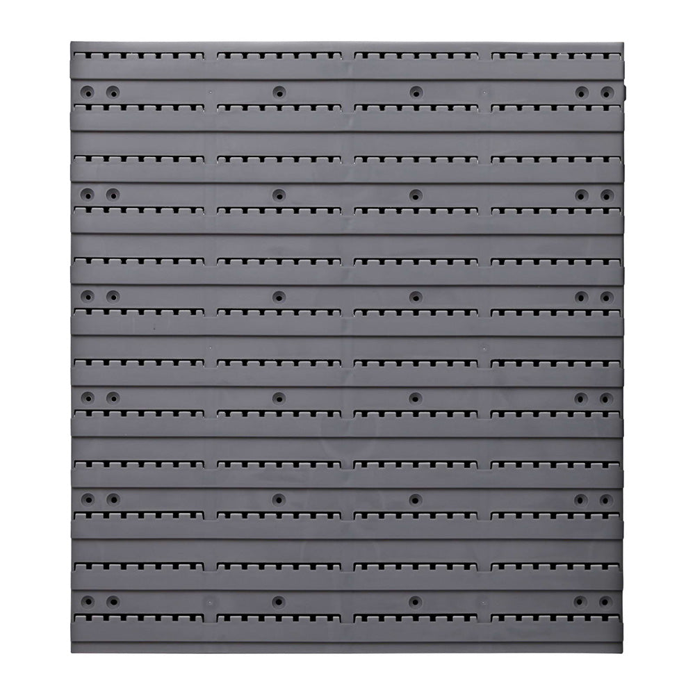 48 bin wall mounted storage rack with steel pegboards