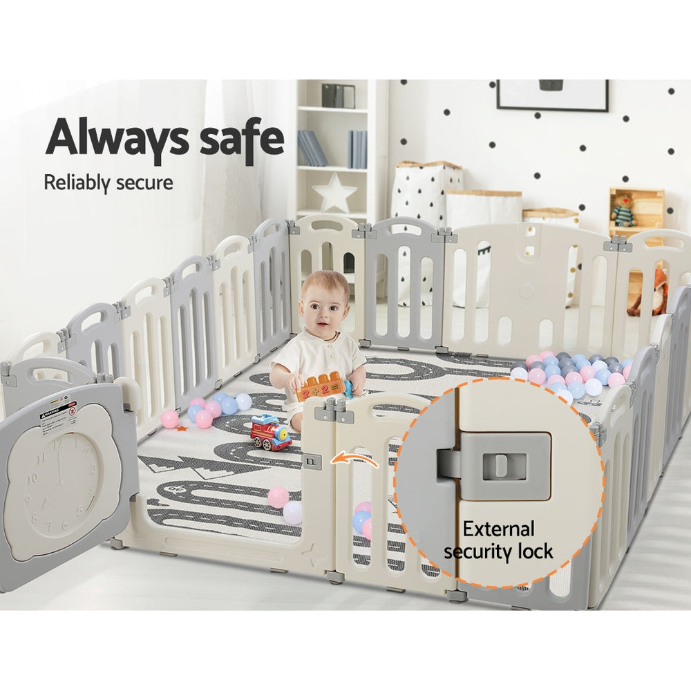 Marymere Baby Playpen, 20 Panels, Foldable Activity Fence