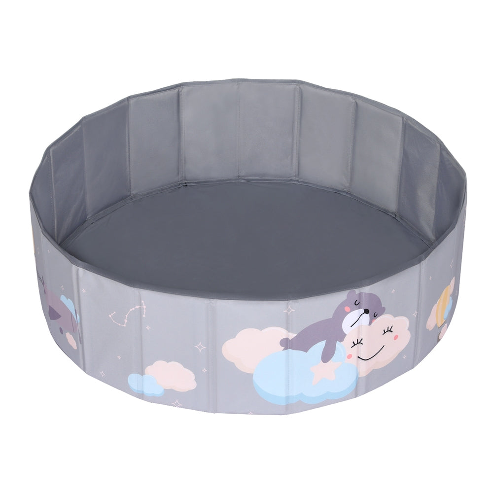 Foldable kids ball pit filled with play balls