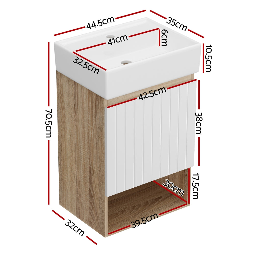 Coonawarra 445mm Wall Hung Bathroom Vanity Unit with Basin, White