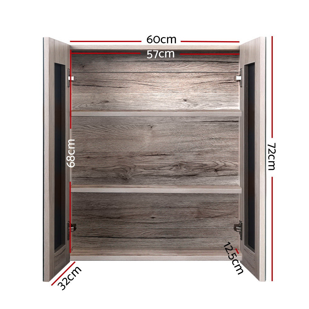Lucindale 600mm Mirror Cabinet, Oak