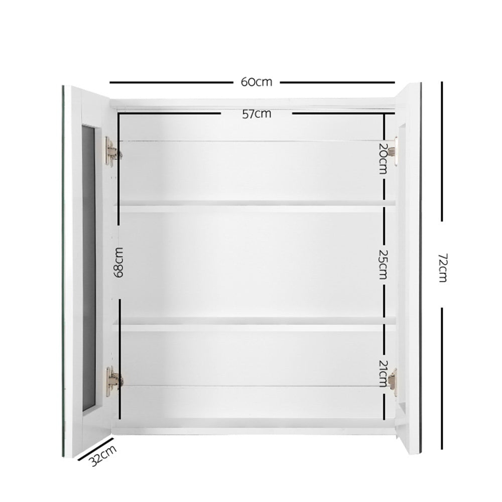 Lucindale 600mm Mirror Cabinet, White