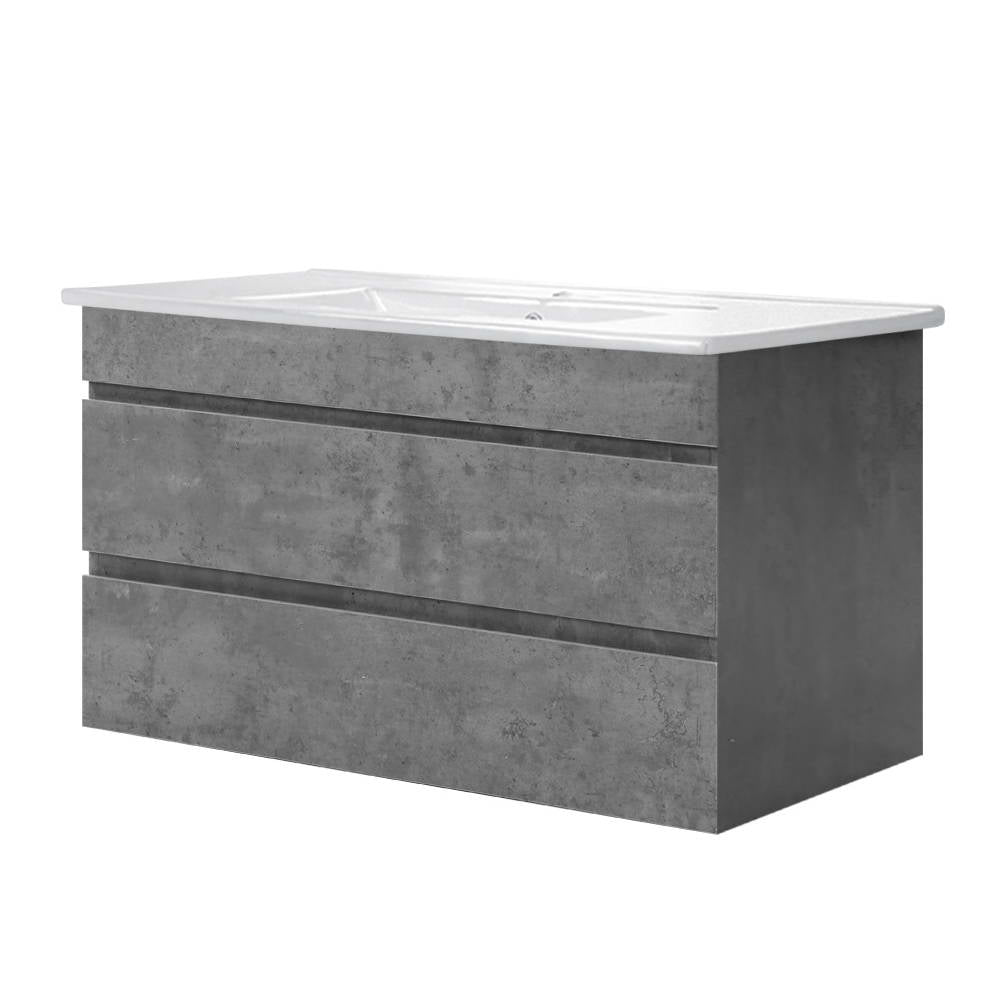Mount Gambier 915mm wall hung bathroom vanity unit with basin in cement