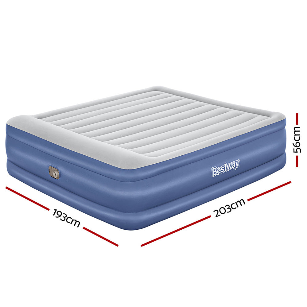 Abraham Air Mattress King, 56cm Inflatable Bed Blue
