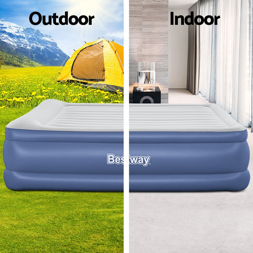 Abraham Air Mattress King, 56cm Inflatable Bed Blue