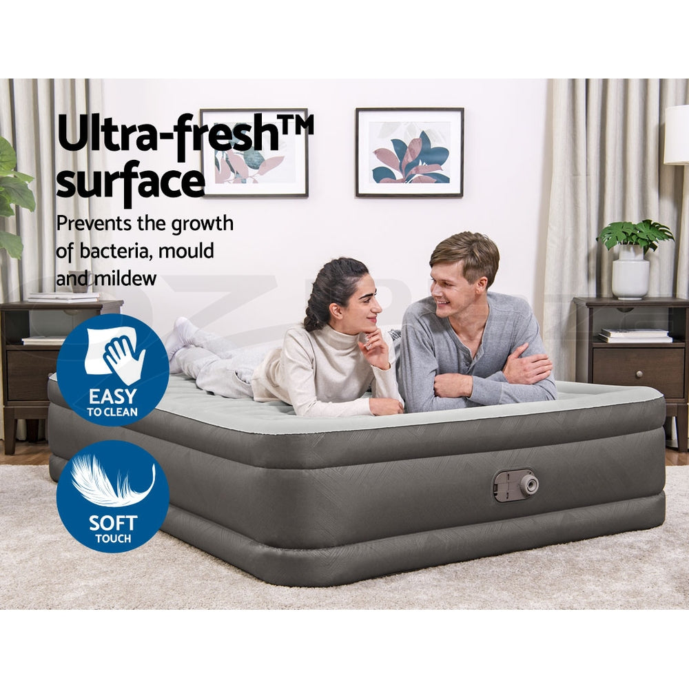 Abraham Air Mattress Queen, 46cm Inflatable Bed Grey