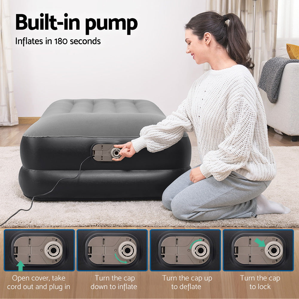 Balfour Air Mattress Single, 46cm with Built In Pump