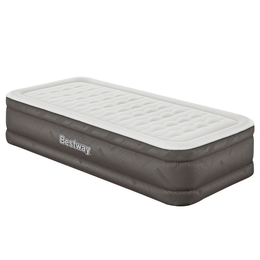 Abraham grey single inflatable vinyl air mattress