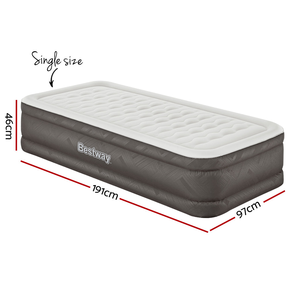 Abraham Air Mattress Single, 46cm Inflatable Bed Grey