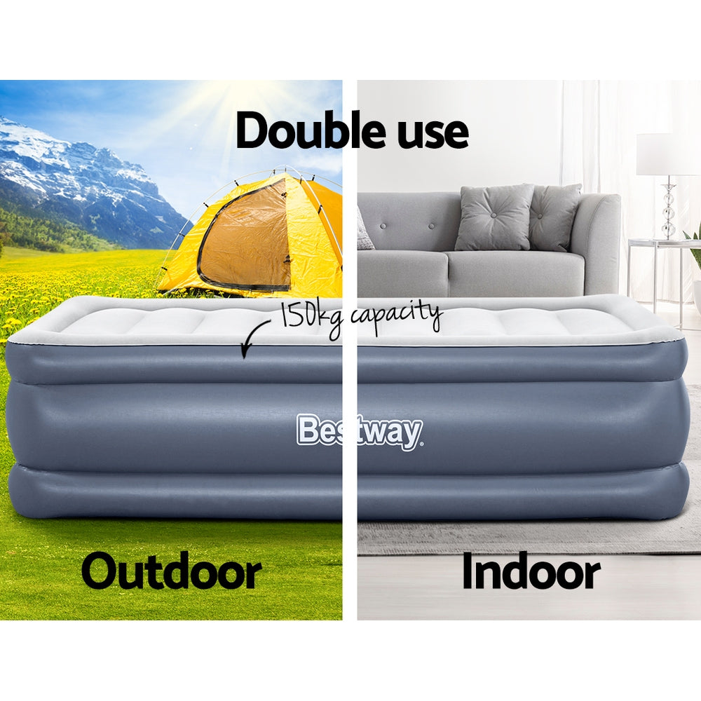 Abraham Air Mattress Single, 51cm Inflatable Bed with Built In Pump