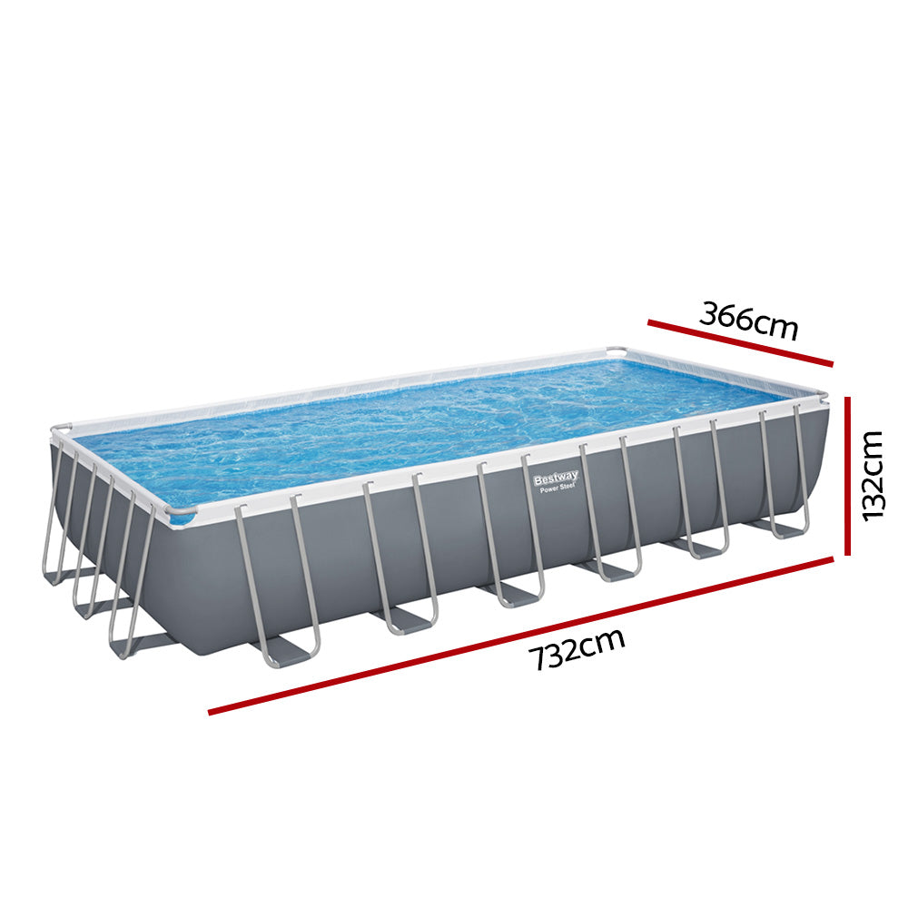 Lourinha Above Ground Steel Frame Pool, 732cm x 366cm x 132cm