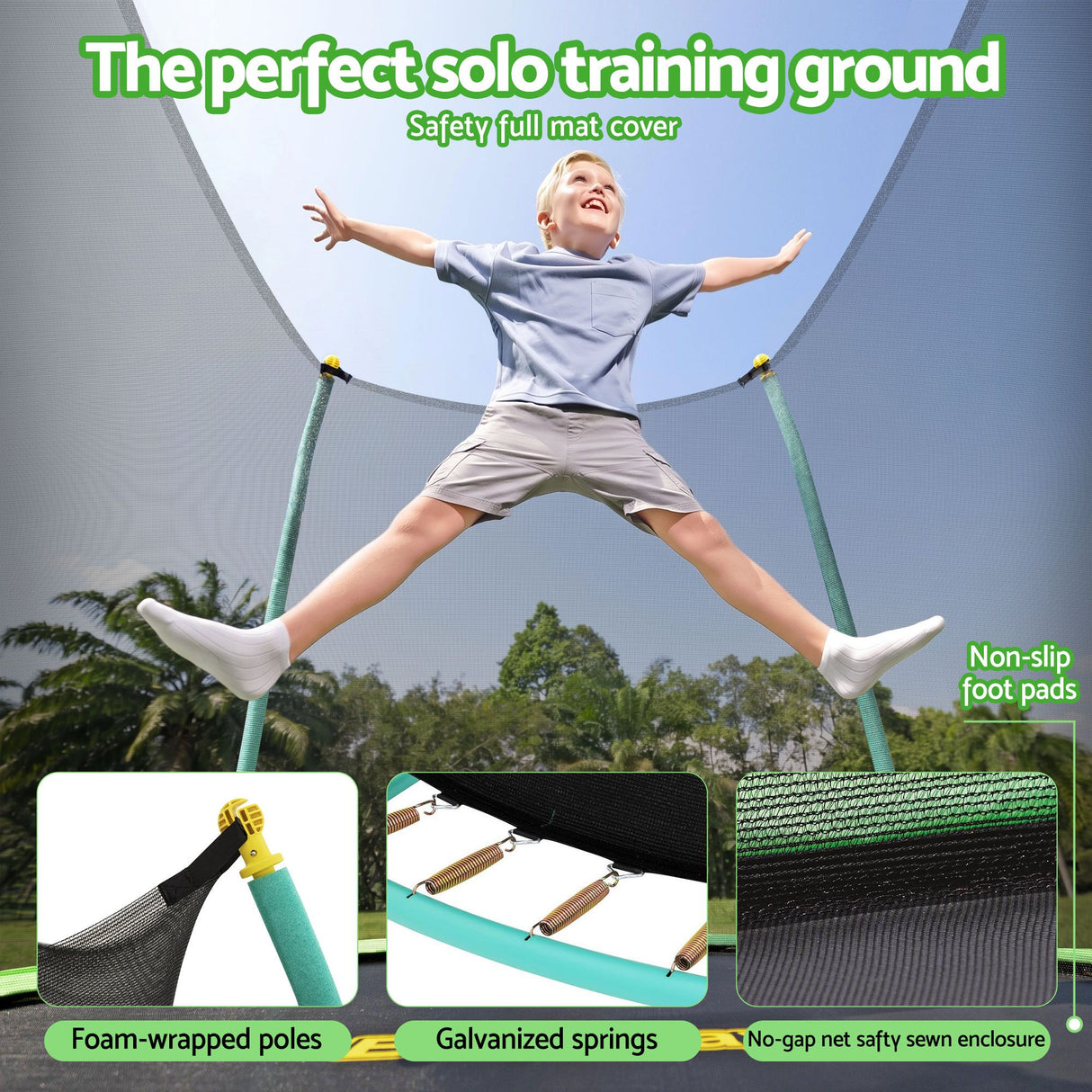 Yeppoon Round Trampoline with Enclosure, 8ft