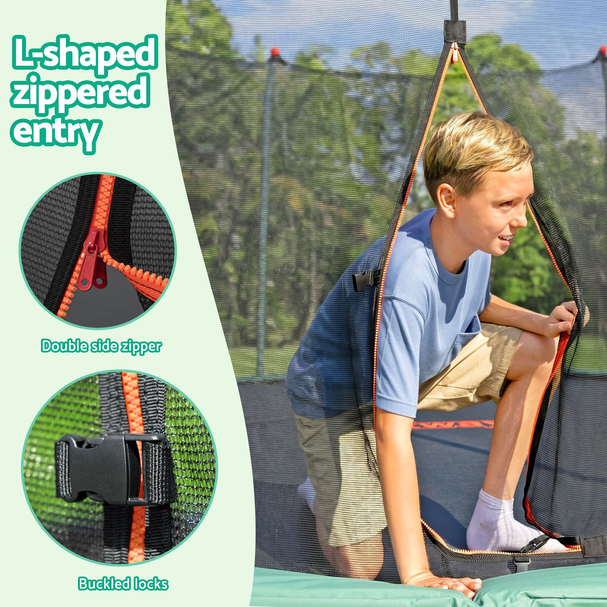 Yeppoon Round Trampoline with Enclosure and Ladder, 14ft