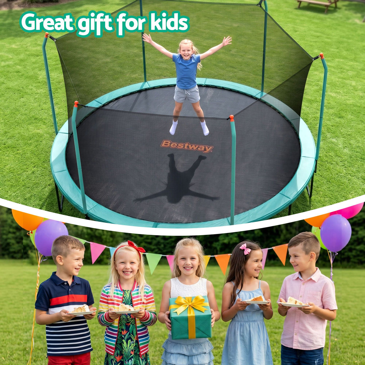 Yeppoon Round Trampoline with Enclosure and Ladder, 14ft