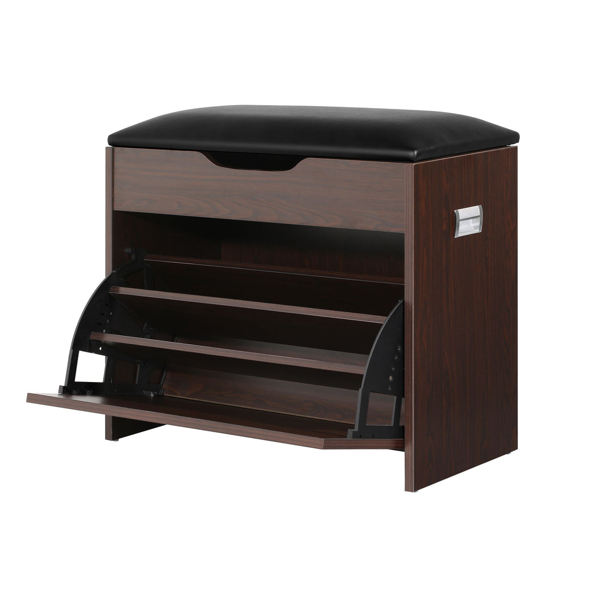 Balmoral Storage Shoe Bench, Walnut 2pcs image 4