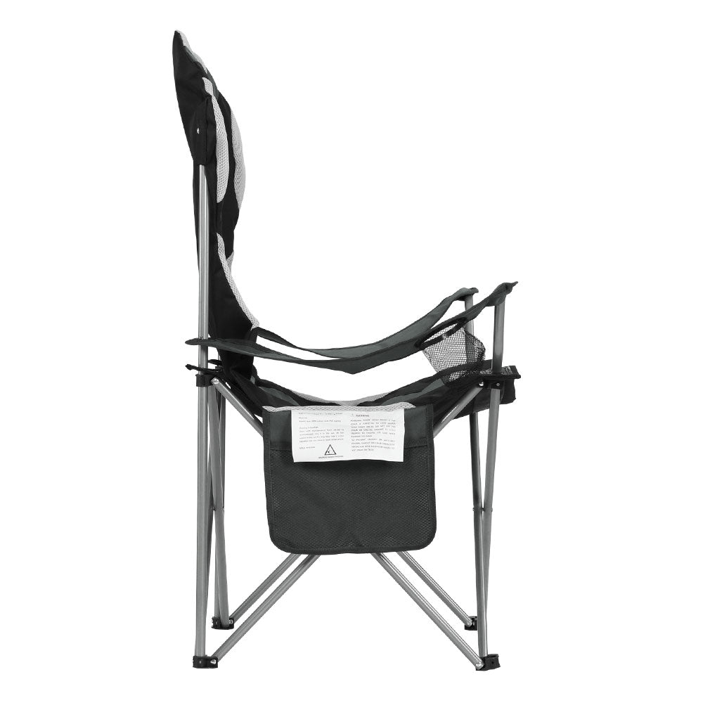Watarrka Folding Camp Chair with Armrests, Grey 2pcs
