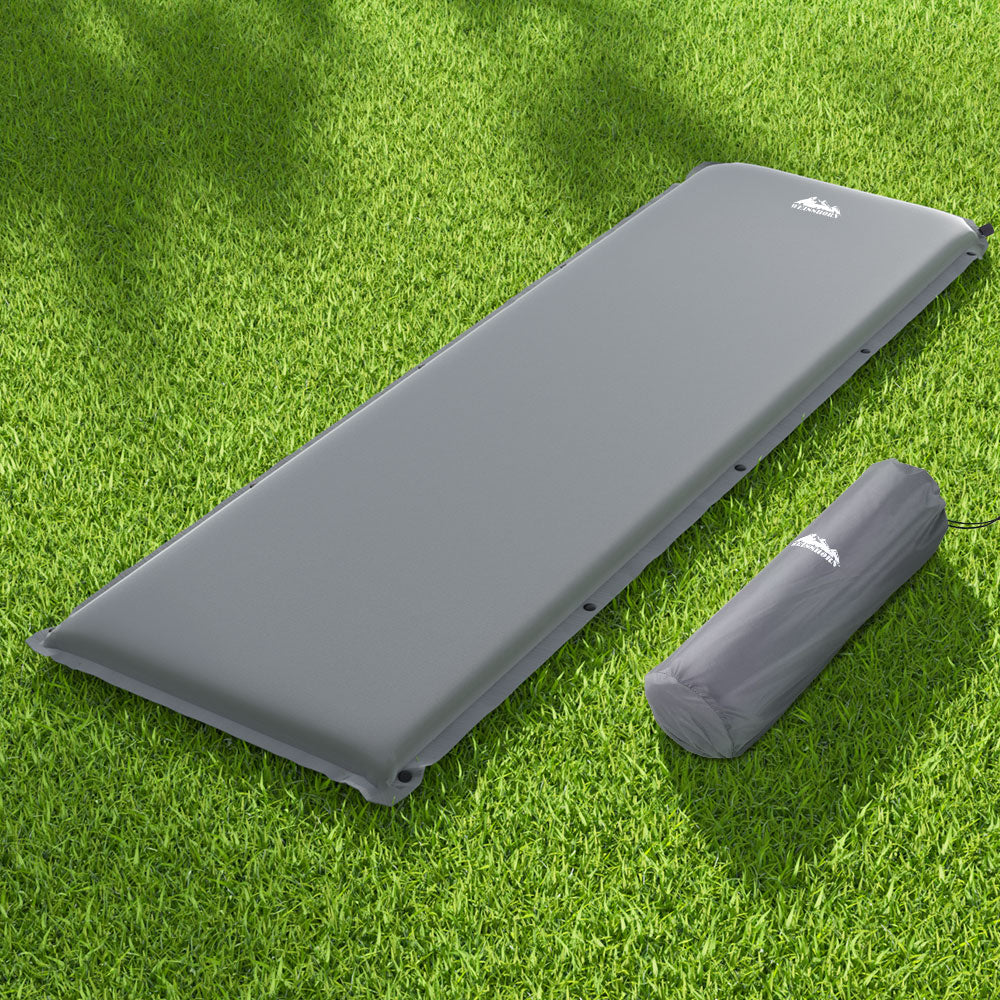 Pyramid Self Inflating Mattress, Single 6cm, Grey