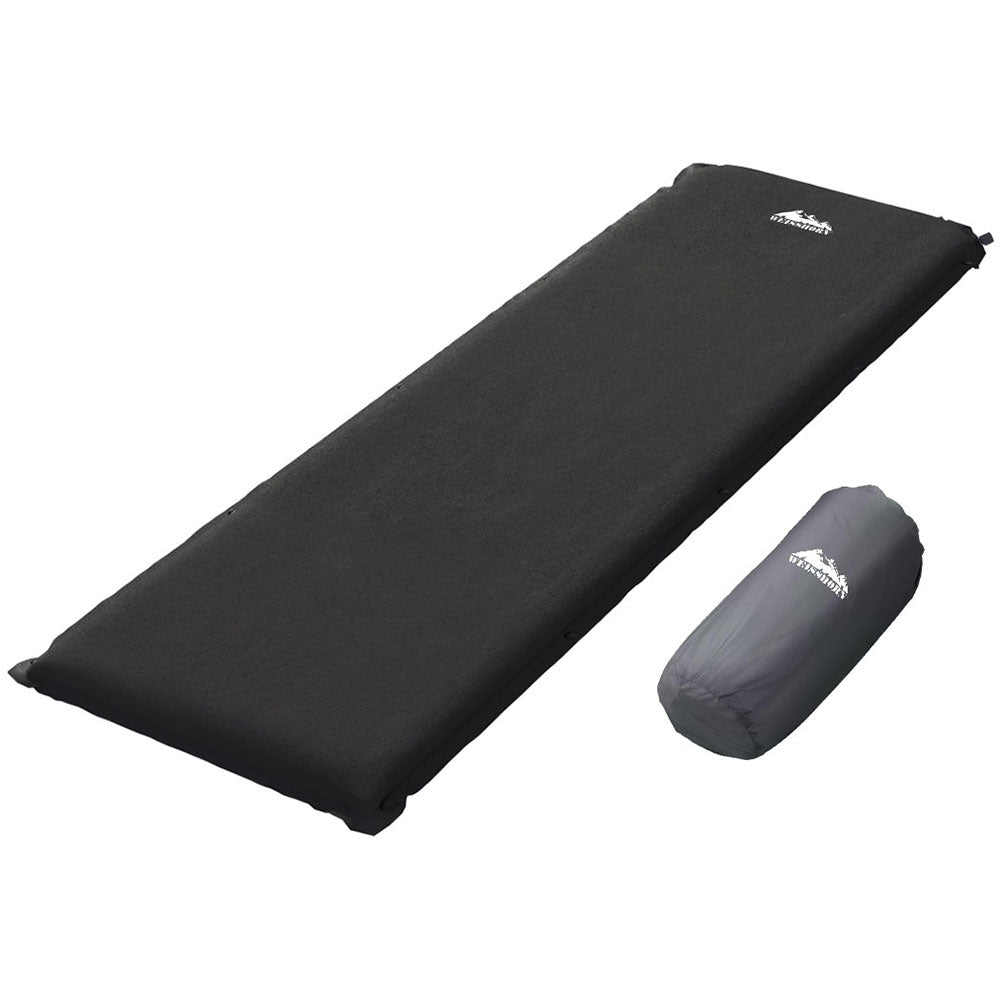 Patricia black suede self inflating single camping mattress