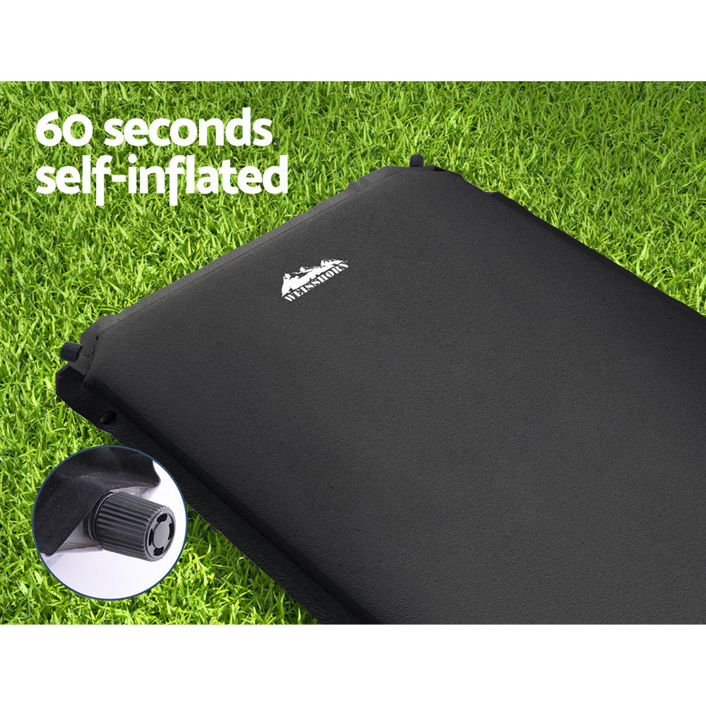 Patricia Self Inflating Mattress, Single 9.5cm, Black