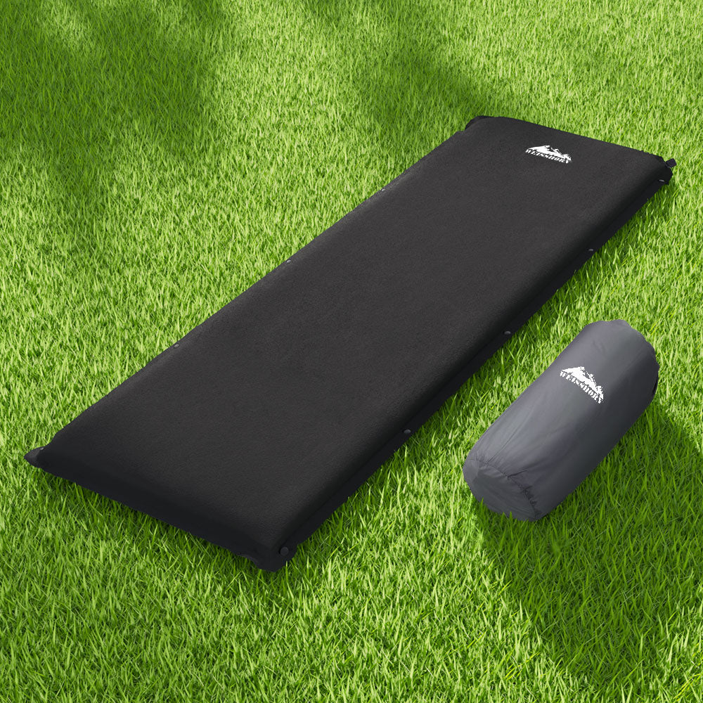 Patricia Self Inflating Mattress, Single 9.5cm, Black