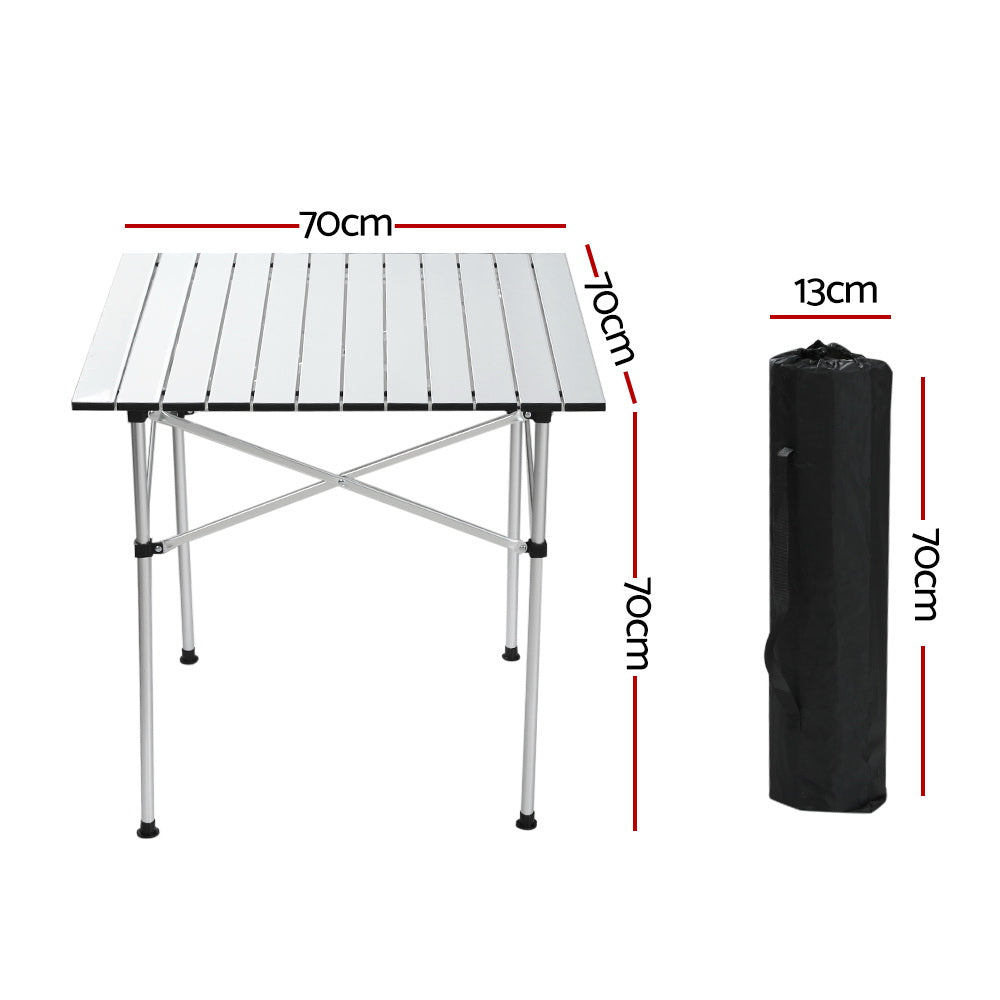 Tnorala Roll Up Folding Camp Table, 70cm