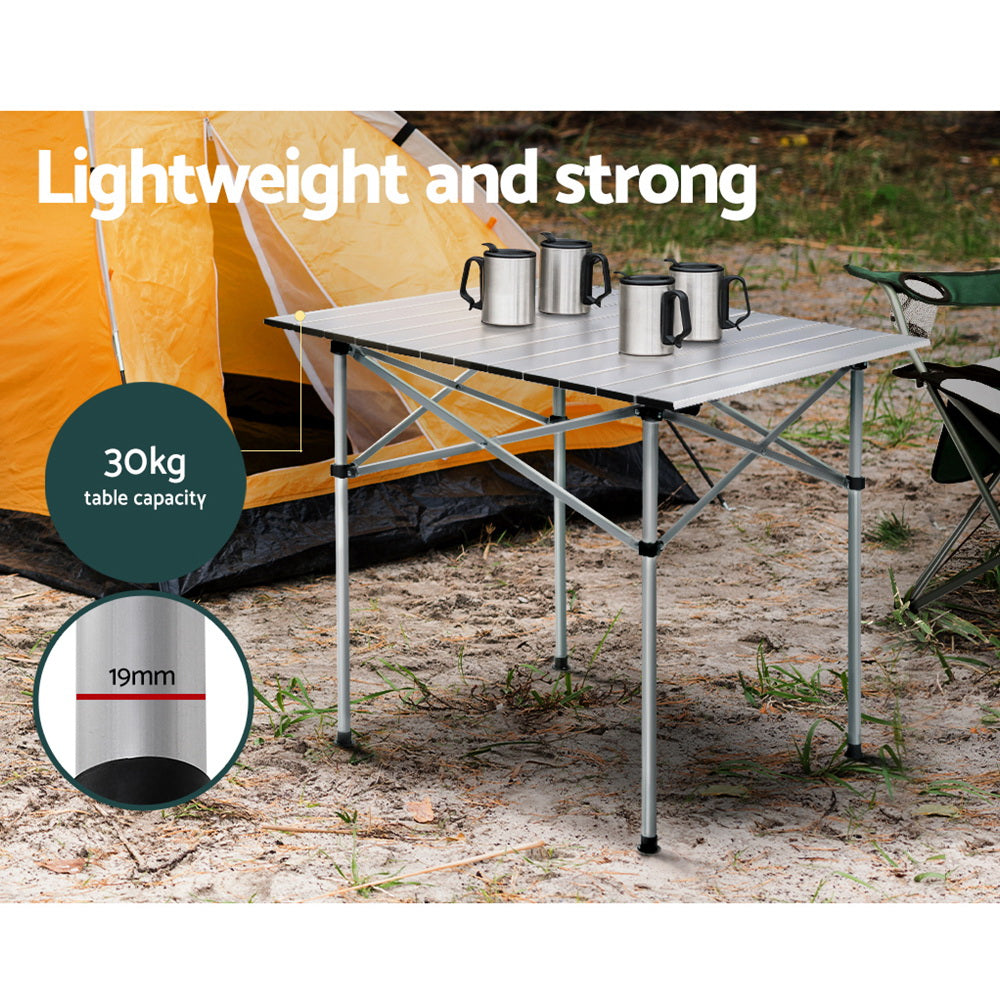 Tnorala Roll Up Folding Camp Table, 70cm