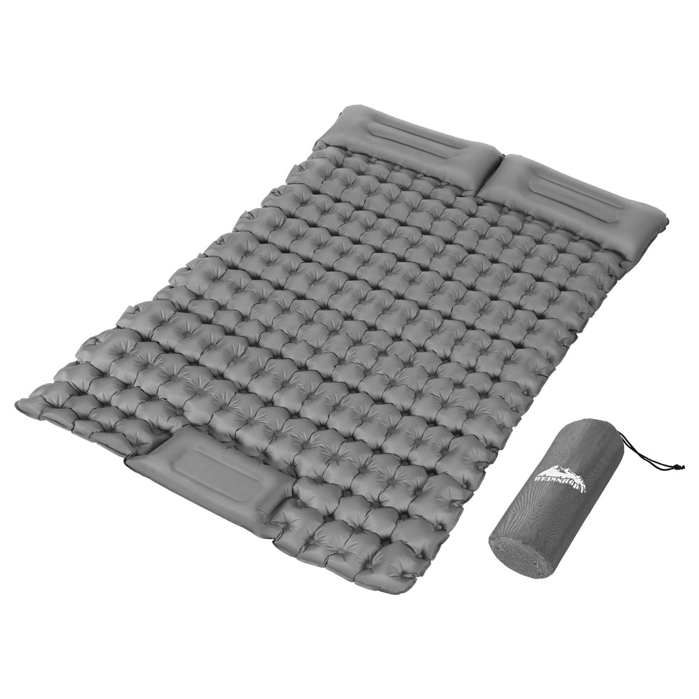 Paradise green and blue double self inflating camping mattress