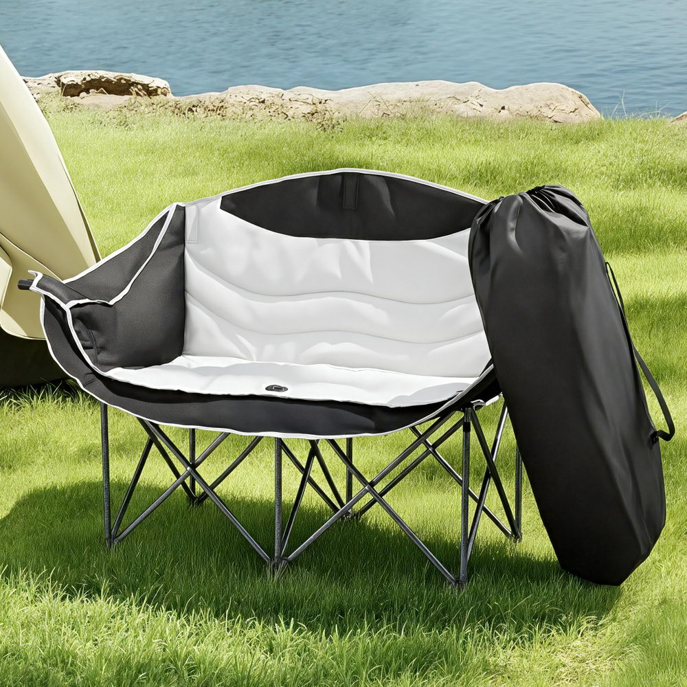 Trephina Double Folding Moon Chair, Two Seater 240kg