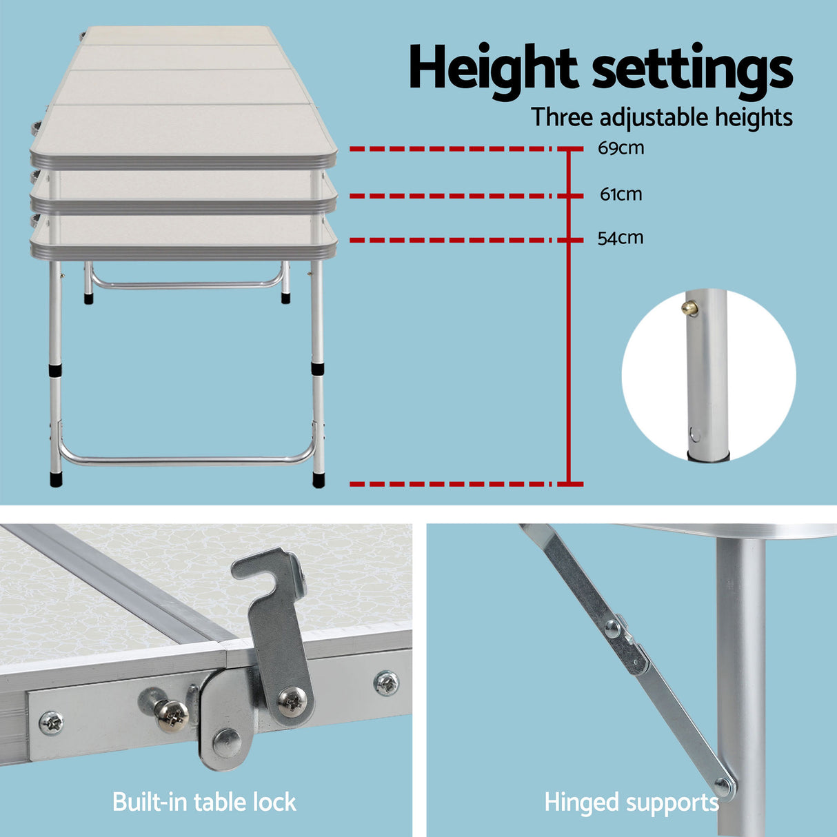 Chambers Folding Camp Table and Chair Set 7pcs