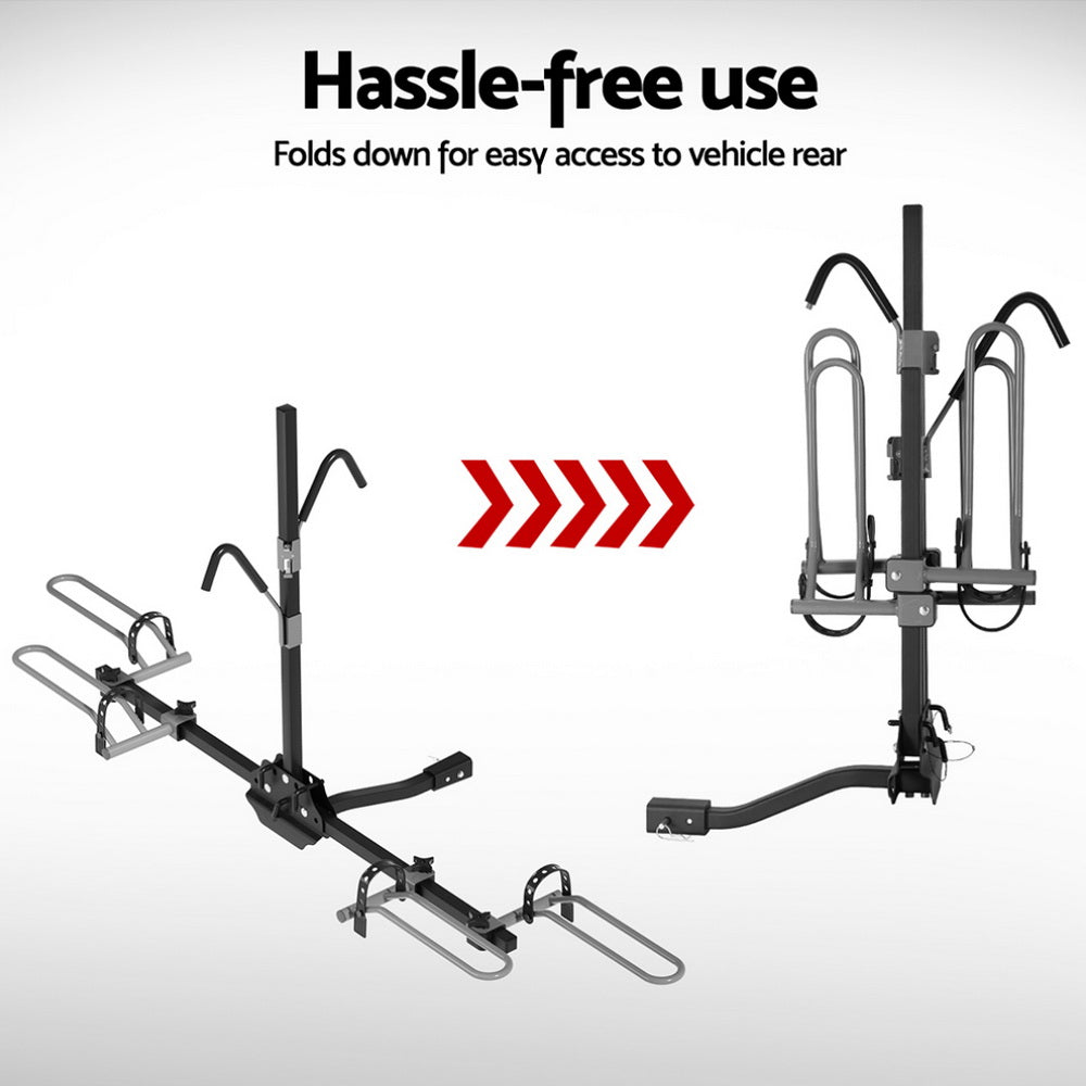 Lokeren Foldable Hitch Mount Bike Rack, 2 Bike, 36kg, Black