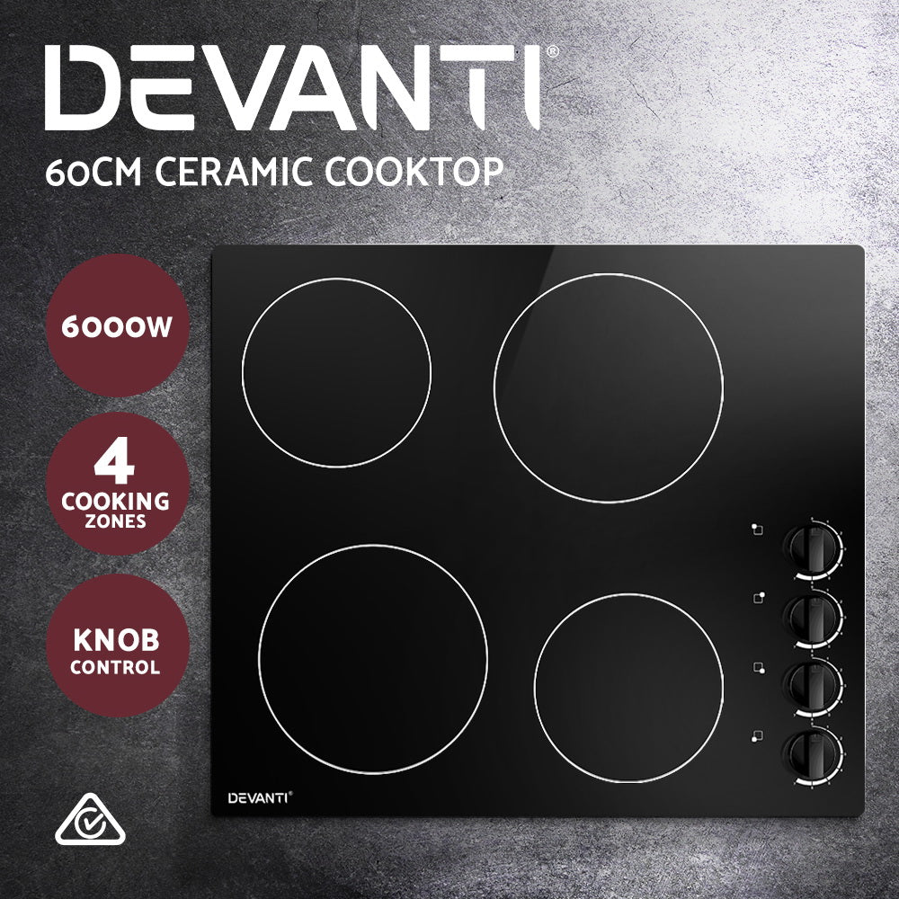 Pot heating on a zone of the black ceramic cooktop