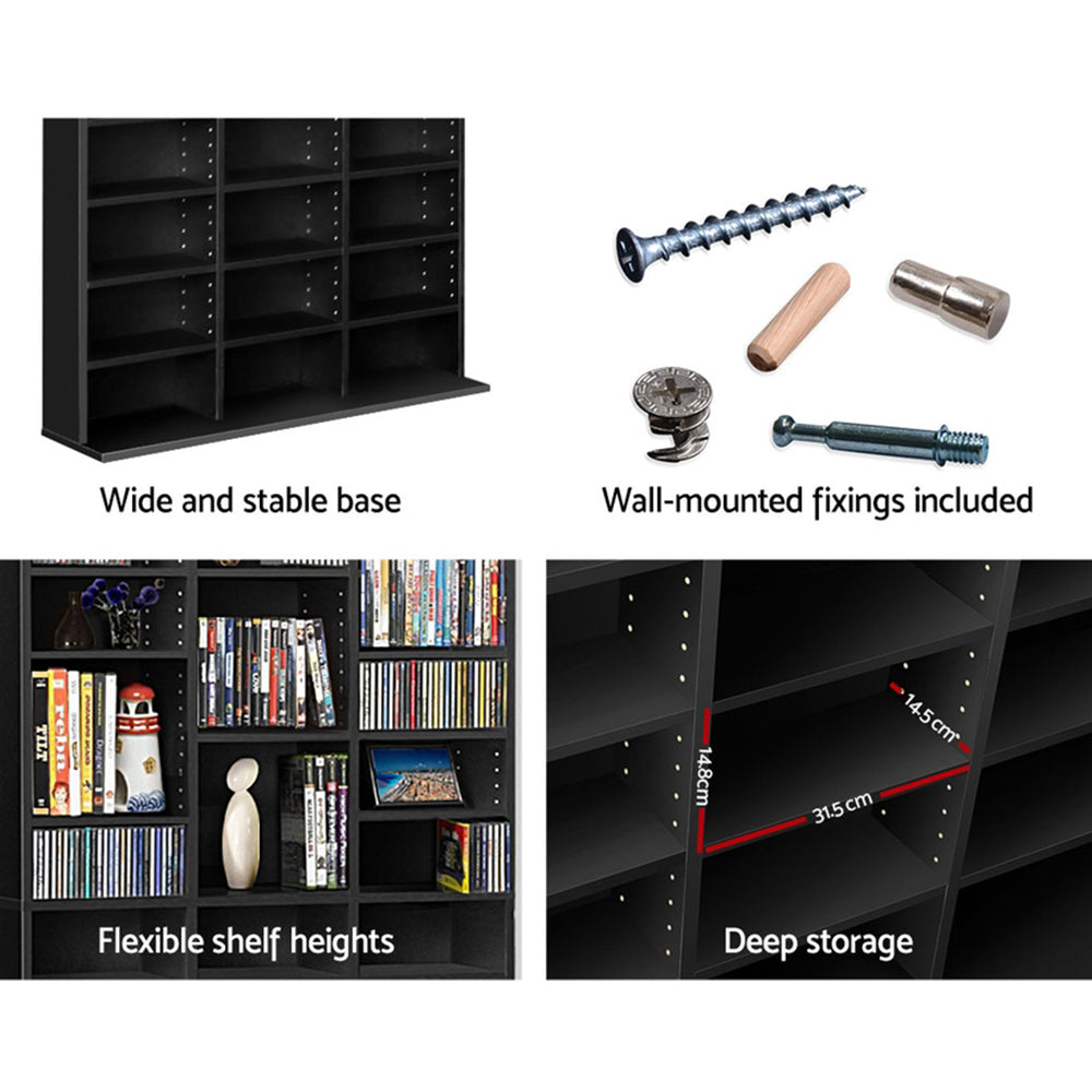 Norwood CD Storage Rack, Black