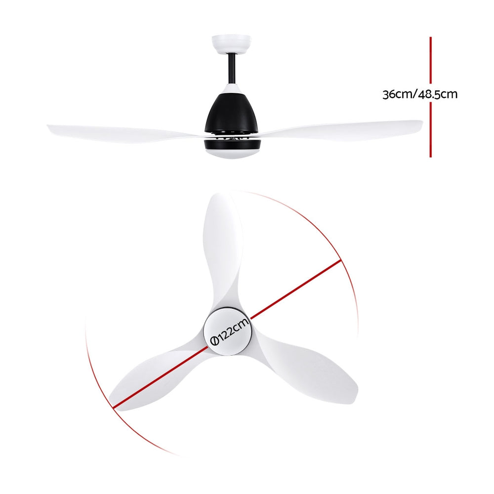Ceiling fan LED light shown in warm white setting
