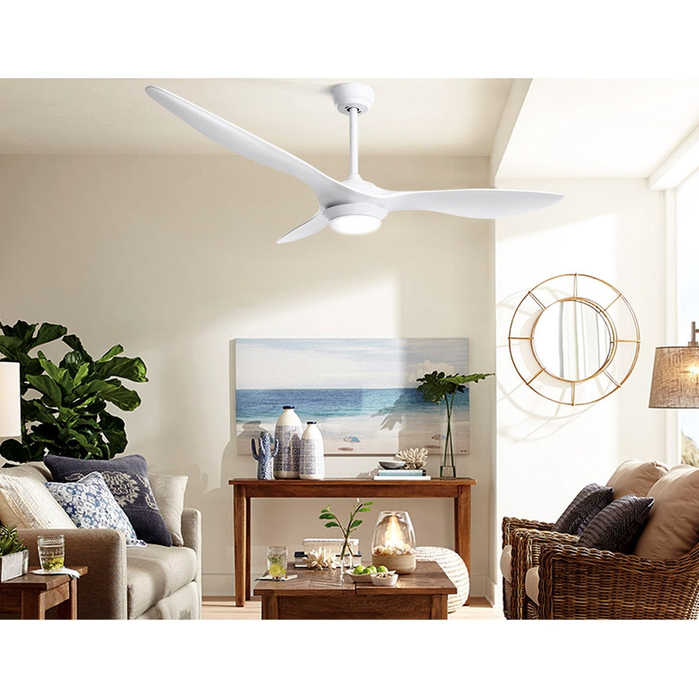 Devanti 52-Inch DC Motor Ceiling Fan with LED Light and Remote — White — Allure Home Collections