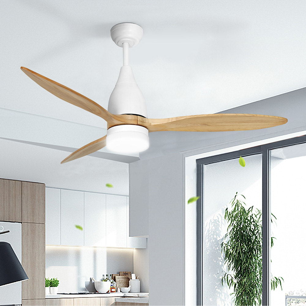 Timber blade detail on the 52 inch light wood ceiling fan