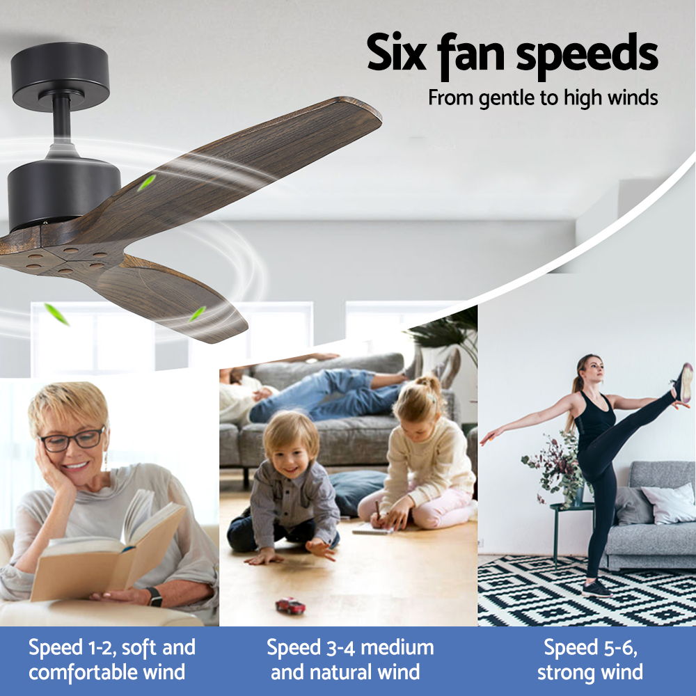 Remote control supplied with the dark wood ceiling fan