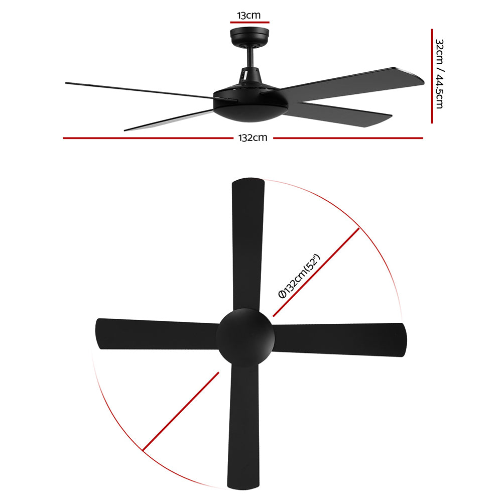 Remote control supplied with the black DC motor ceiling fan