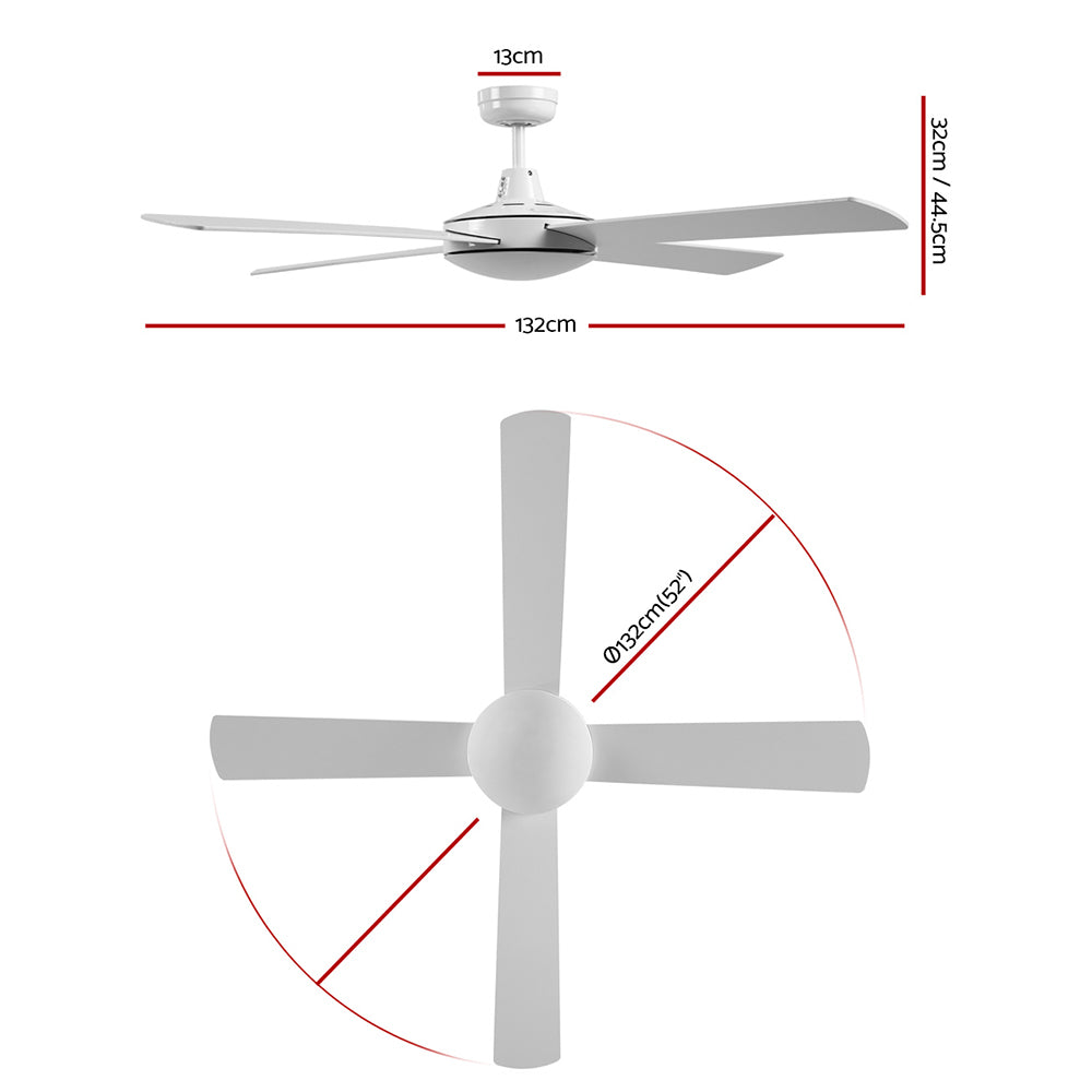 Remote control supplied with the white DC motor ceiling fan
