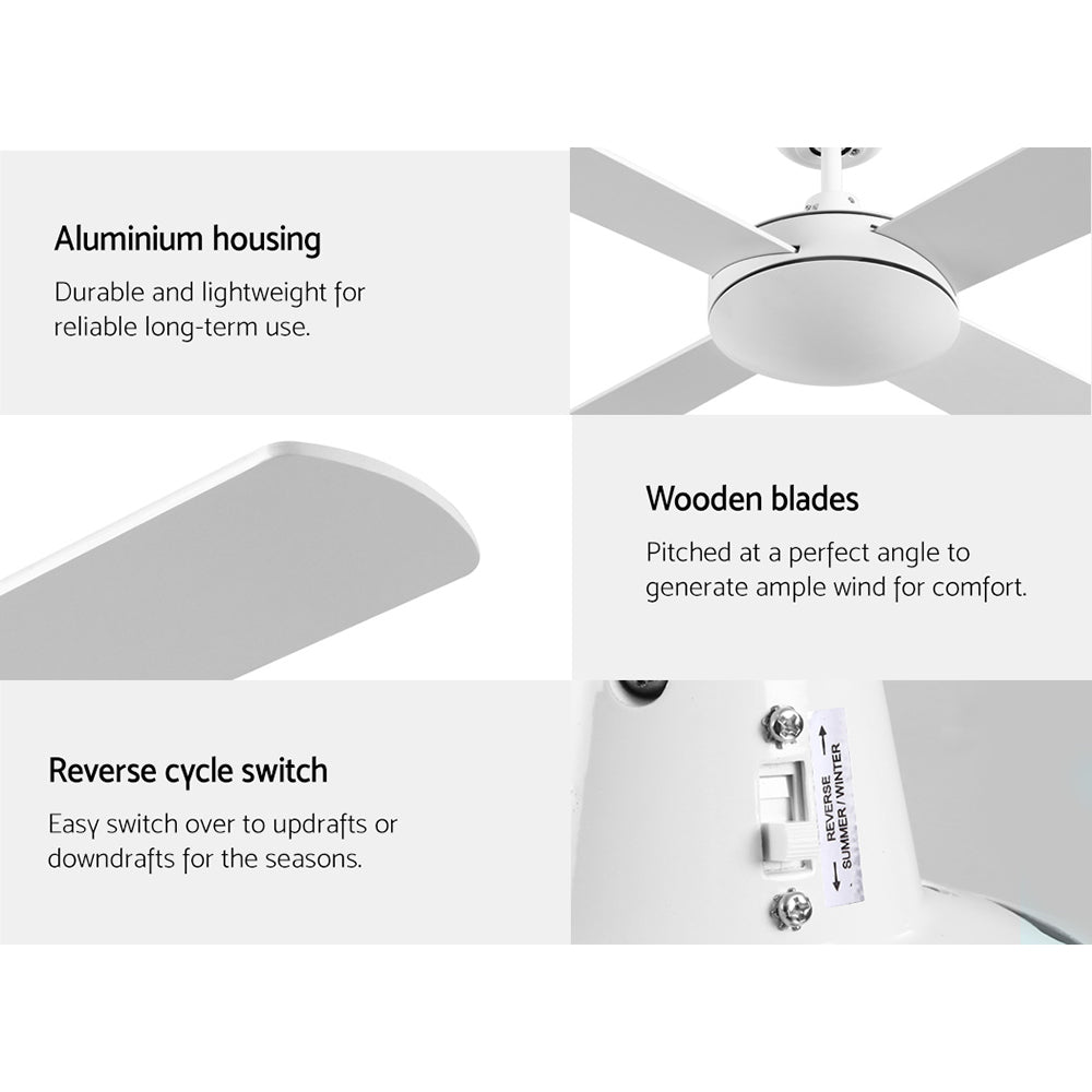 Extension rod and mounting hardware for the white ceiling fan