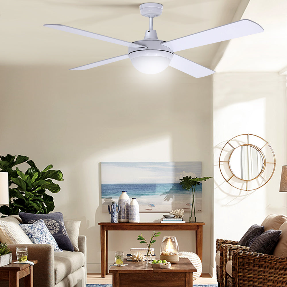 Devanti 52-Inch AC Motor Ceiling Fan with LED Light and Remote — White — Allure Home Collections
