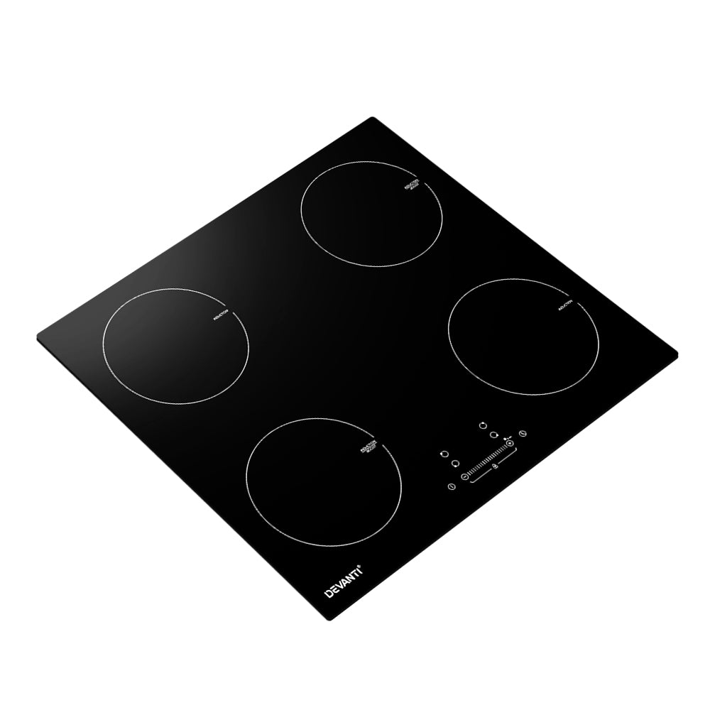 Close up of touch control panel and LED display on the 60 cm induction cooktop
