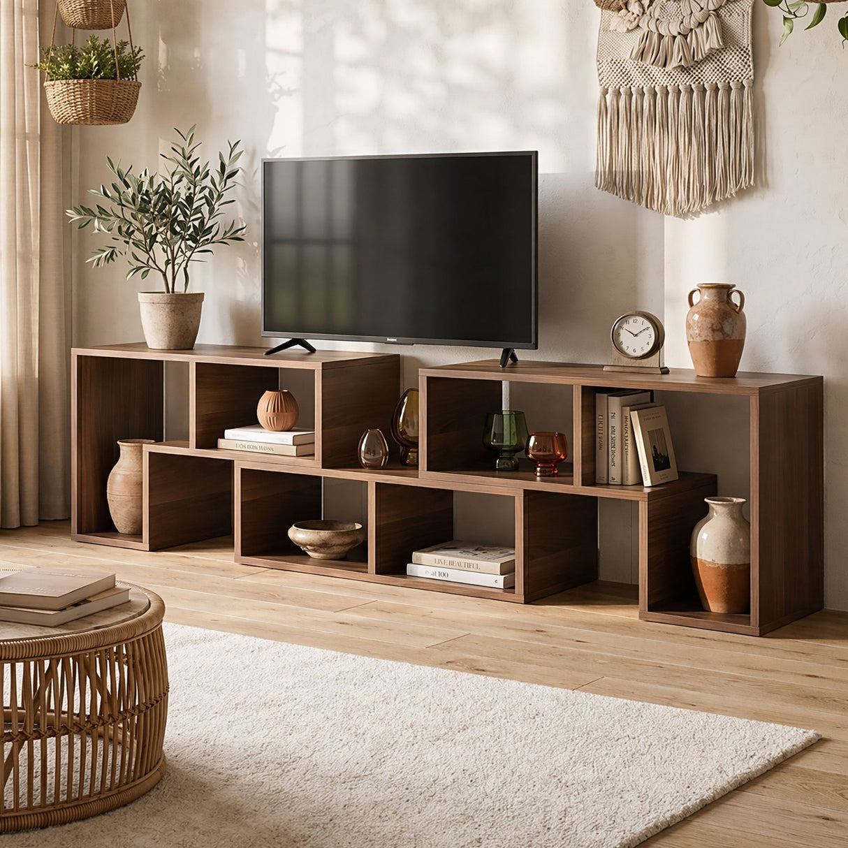 Zeehan Modular TV Stand, Walnut